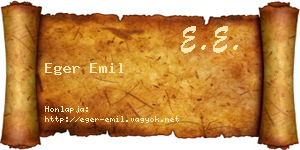 Eger Emil névjegykártya